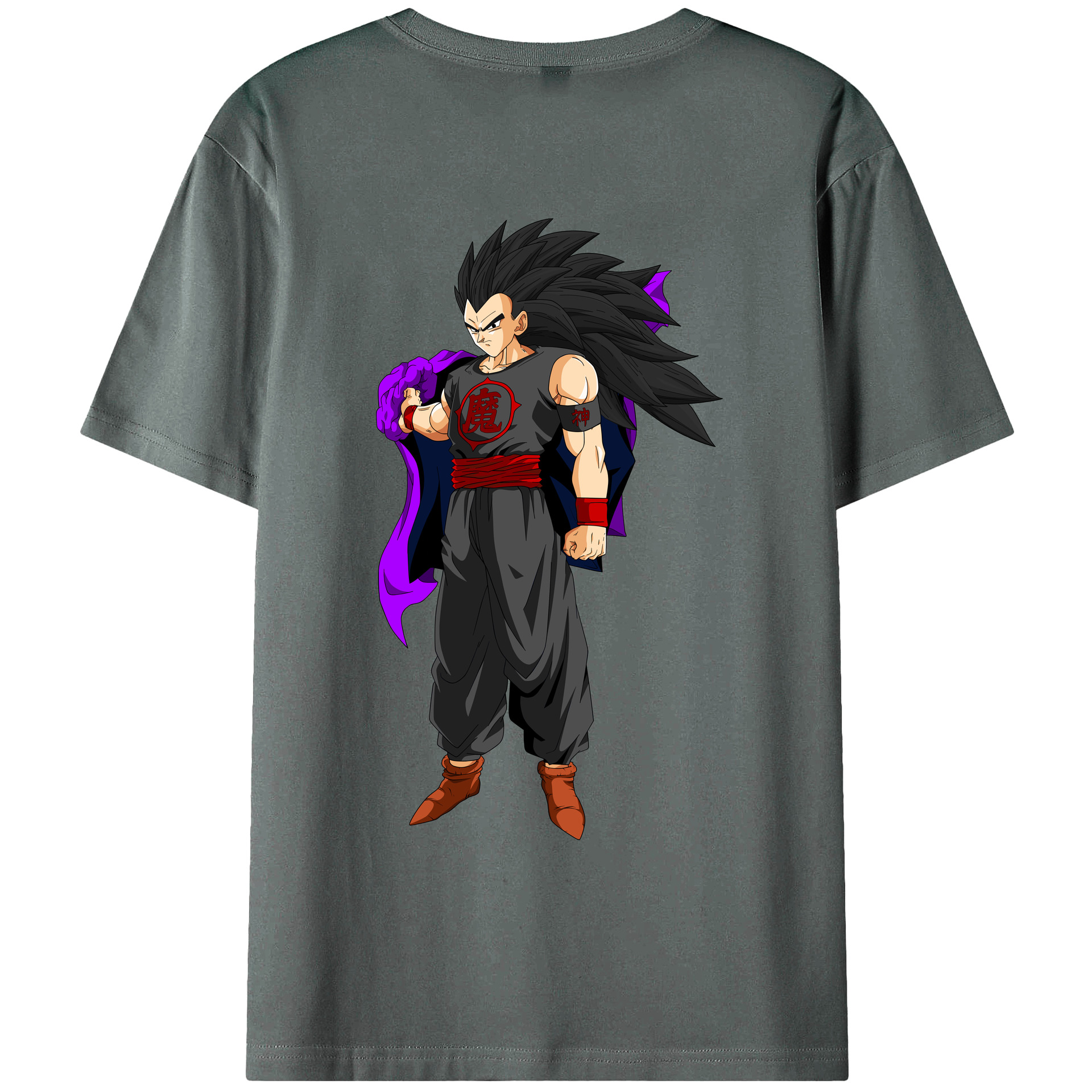 （画像用） ドラゴンボール ベジータ四世（Bejīta Yonsei）DRAGON BALL Vegeta IV 綿100％ メンズ半袖Tシャツ（バックプリント） 通気性